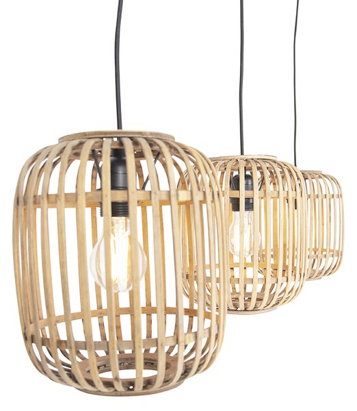 Lampă suspendată rustică din ratan cu 3 lumini - Manila
