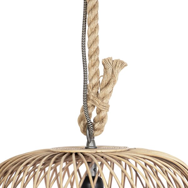 Lampă suspendată rustică din ratan - Calamus