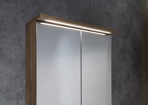 Aqualine Aqualine, Galerie KAWA STRIP cu iluminare LED 60x70x22cm, stejar emporio, WGL36S