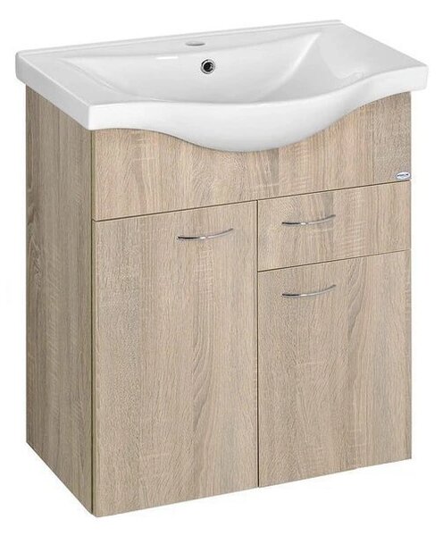 Aqualine Aqualine, dulap chiuveta KERAMIA FRESH 60x74x33,7cm, stejar platinat, 50066