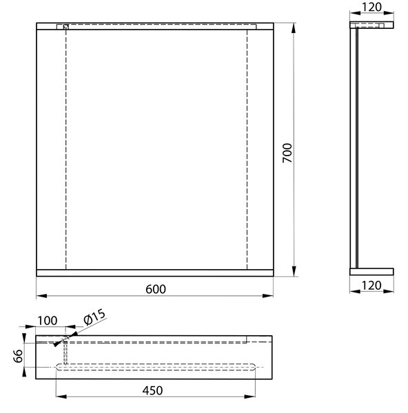 Aqualine Aqualine, oglinda KORIN cu iluminare LED 60x70x12cm, KO390S