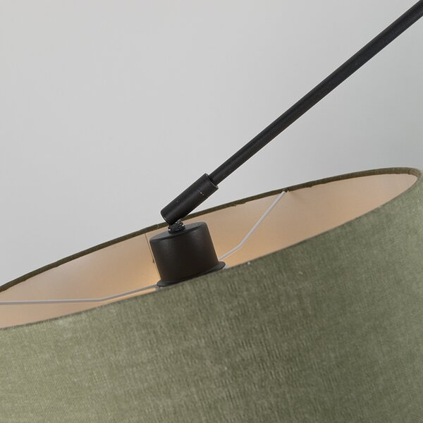 Lampă suspendată neagră cu abajur 35 cm verde reglabil - Blitz