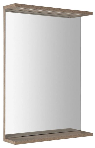 Aqualine Aqualine, oglinda KORIN STRIP cu iluminare LED 50x70x12cm, stejar platinat, KO995S