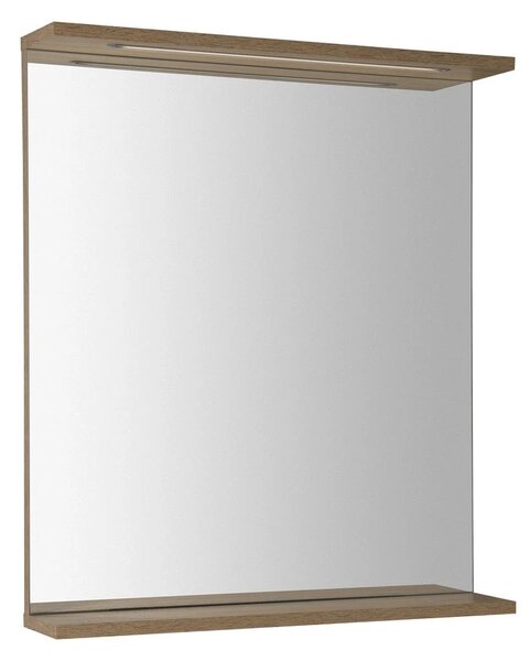Aqualine Aqualine, oglinda KORIN STRIP cu iluminare LED 60x70x12cm, stejar platinat, KO990S