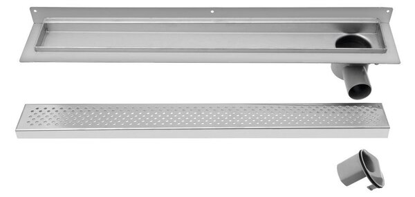 Aqualine Aqualine, canal de duș KROKUS din oțel inoxidabil cu grătar, pe perete, 760x122x92 mm, 2715-80