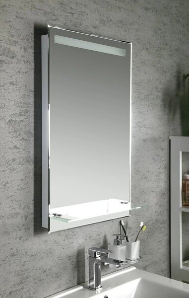 Aqualine Aqualine, oglinda iluminata cu LED 50x80cm, raft sticla, buton, ATH52