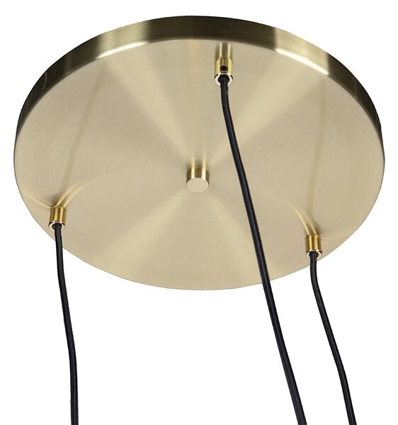 Lampa suspendată inteligentă din alamă, incl. 3 WiFi ST64 cu sticlă albastră - Pallon
