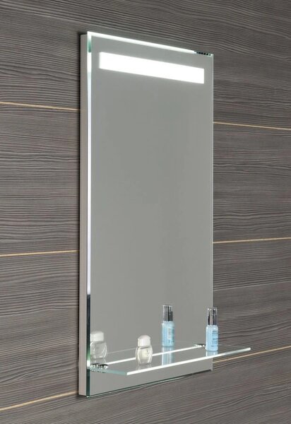 Aqualine Aqualine, oglinda iluminata cu LED 50x80cm, raft sticla, buton, ATH52