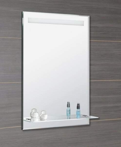 Aqualine Aqualine, oglinda iluminata cu LED 60x80cm, raft sticla, buton, ATH53