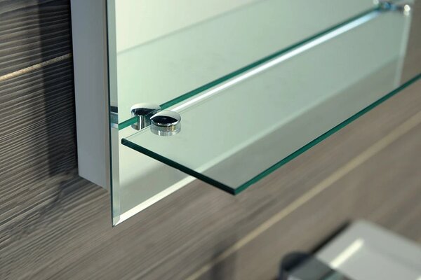 Aqualine Aqualine, oglinda iluminata cu LED 60x80cm, raft sticla, buton, ATH53