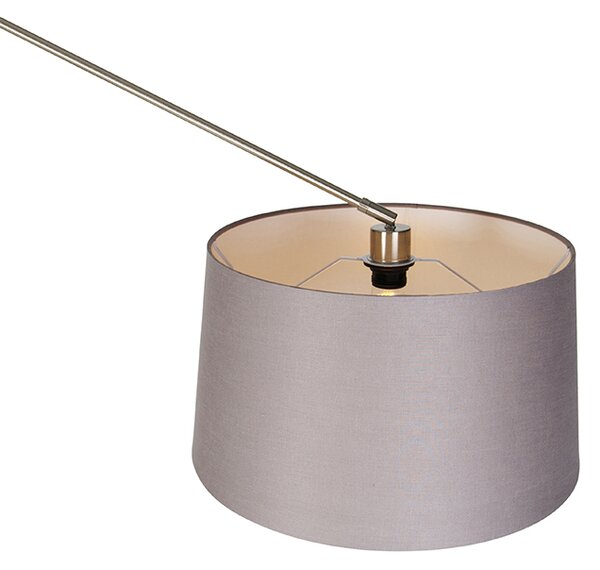 Lampa de podea moderna din otel cu abajur gri inchis 45 cm - Editor