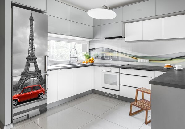 Autocolant pe frigider Turnul Eiffel auto