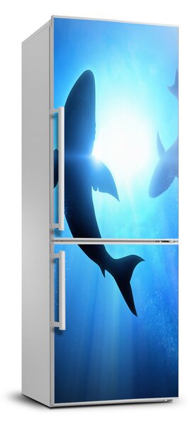 Autocolant pe frigider siluete de rechini