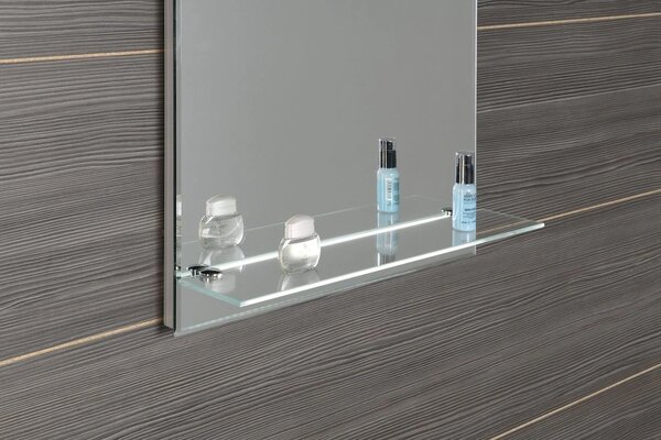 Aqualine Aqualine, oglinda iluminata cu LED 60x80cm, raft sticla, buton, ATH53