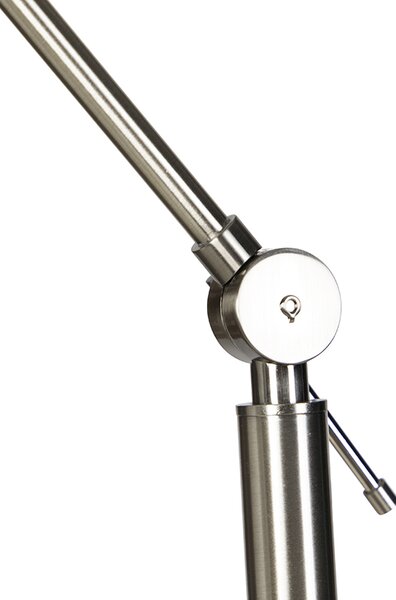 Lampa de podea moderna din otel cu abajur din in negru 45 cm - Editor