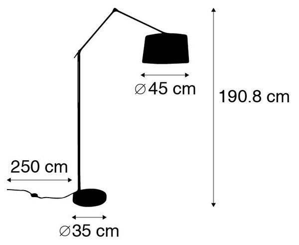 Lampa de podea moderna din otel cu abajur gri inchis 45 cm - Editor