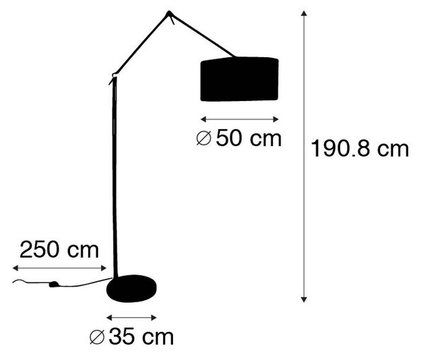Lampă de podea aurie reglabilă cu abajur portocaliu și interior auriu 50cm - Editor