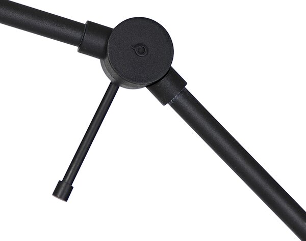 Lampă de podea neagră reglabilă cu abajur negru și interior auriu 50cm - Editor