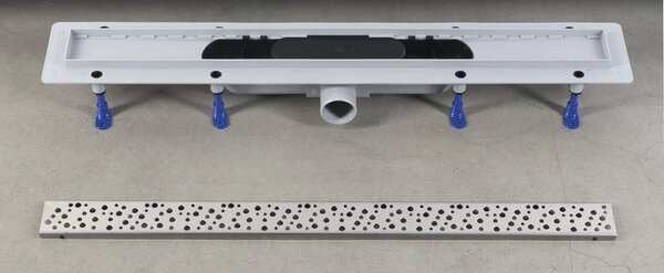 Aqualine Aqualine, canal de duș din plastic MARMI cu grilă, 710x122x65 mm, 1702-70