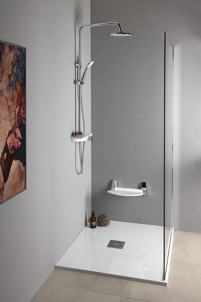 Aqualine Aqualine, coloana de dus MARCO cu baterie cu maneta, alba, SL100