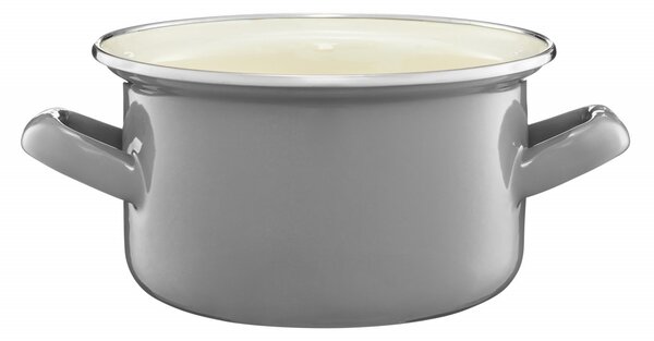 Oala emailata 16cm, 1.8L, gri, Emalia Olkusz