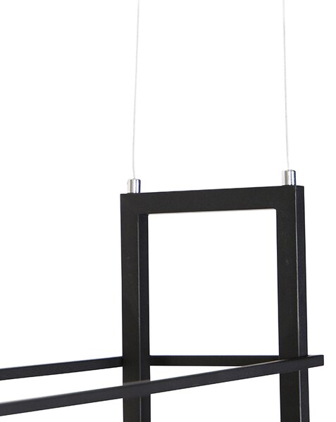 Lampă suspendată inteligentă neagră cu lemn și raft 4 lumini cu Wi-Fi A60 - Cage Rack