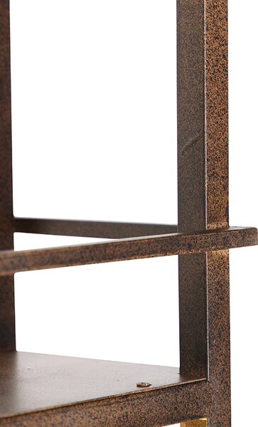 Lampă suspendată industrială maro ruginiu cu raft 4 lumini - Cage Rack
