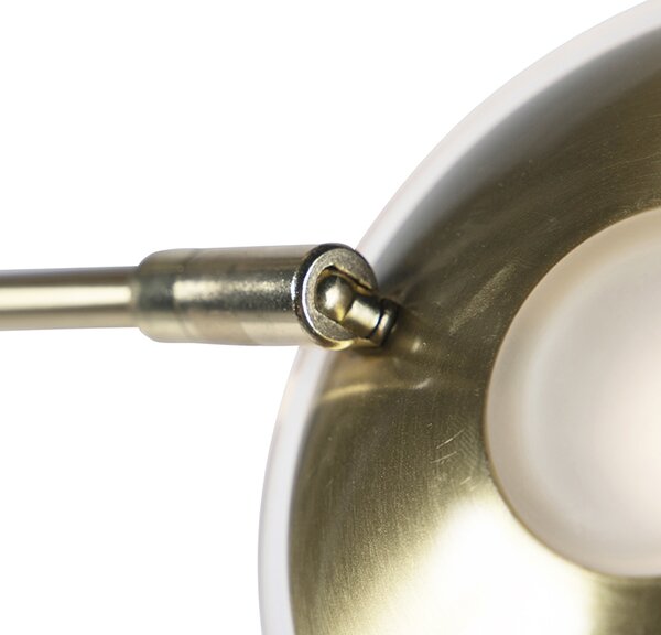 Lampă de podea aurie cu lampă de citit incluzând LED și port USB - Sevilla
