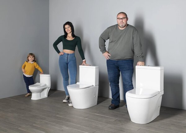 Aqualine Aqualine, WC combinat PETIT pentru copii, gunoi spate/inferior, alb, PT520