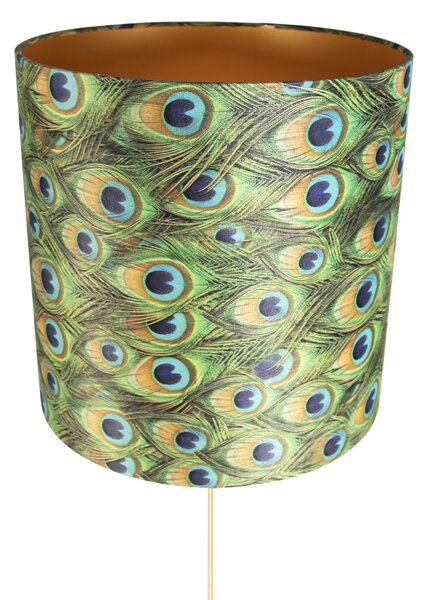 Lampă de podea auriu/alamă cu abajur din catifea verde smarald 40/40 cm - Parte