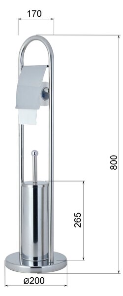 Aqualine Aqualine, suport SAMBA cu perie toaleta si suport hartie igienica, crom, SB131