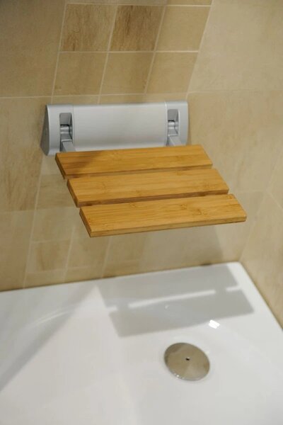 Aqualine Aqualine, Scaun de dus 32x23cm, pliabil, bambus, AE236