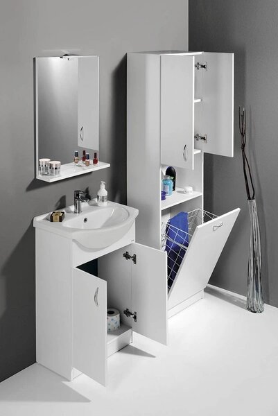Aqualine Aqualine, dulap înalt SIMPLEX ECO cu coș 50x180x30cm, SIME510