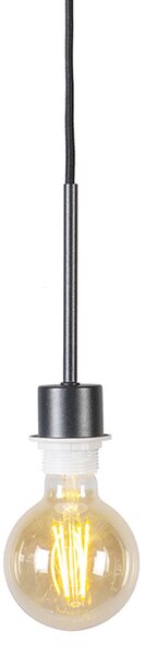 Lampă modernă cu pandantiv neagră cu abajur alb 50 cm - Combi 1