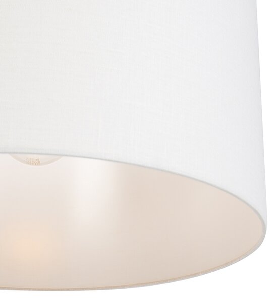 Lampă modernă cu pandantiv neagră cu abajur alb 50 cm - Combi 1