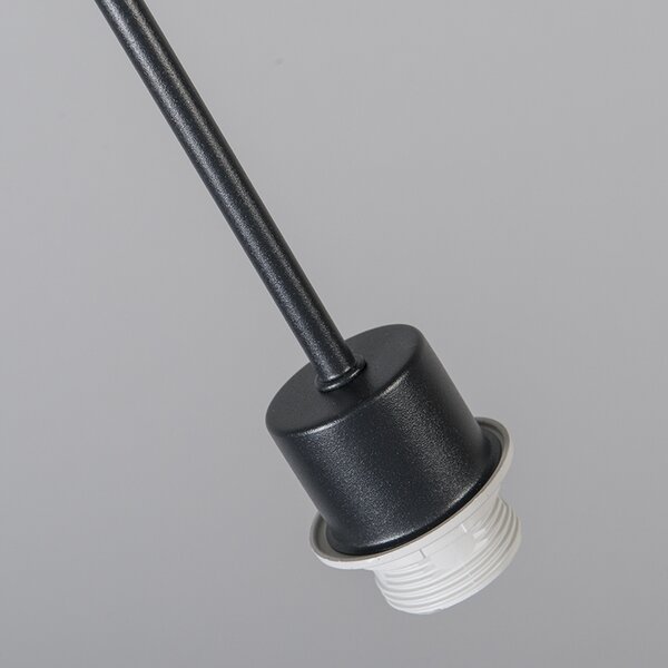 Lampă modernă suspendată neagră cu abajur 45 cm alb - Combi 1