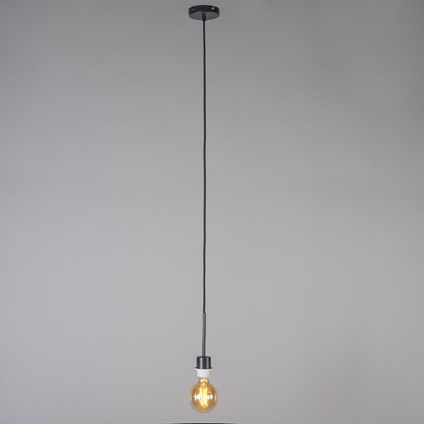 Lampă modernă cu pandantiv neagră cu abajur 45 cm taupe - Combi 1