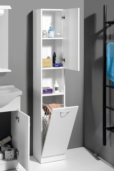 Aqualine Aqualine, dulap înalt SIMPLEX ECO cu coș 30x180x30cm, SIME310