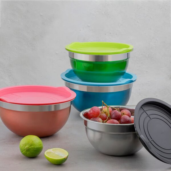 Set bol cu capac, 2 buc, 18-20cm, albastru, Minestrone