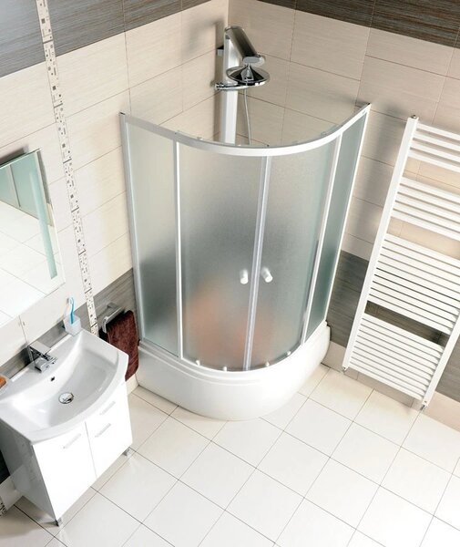 Aqualine Aqualine, Cadă de duș din acril, sfert de cerc 90x90x28cm inclusiv picioare, R550, C93
