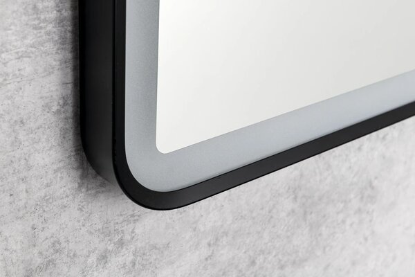Aqualine Aqualine, oglinda SWIDA cu iluminare LED 60x80cm, senzor tactil, reglabil, negru mat, SW060