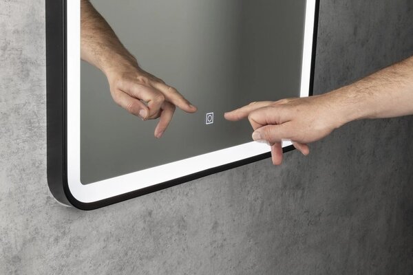 Aqualine Aqualine, oglinda SWIDA cu iluminare LED 60x80cm, senzor tactil, reglabil, negru mat, SW060