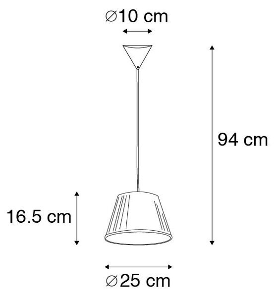Lampă suspendată retro crem 25 cm - Plisse