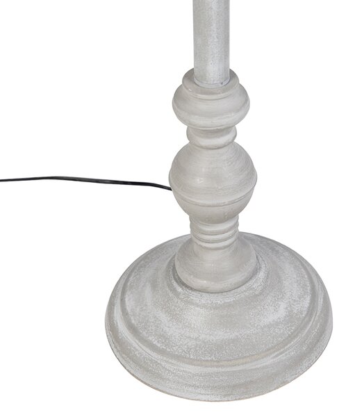 Lampă de podea rustică gri cu abajur din in negru - Classico