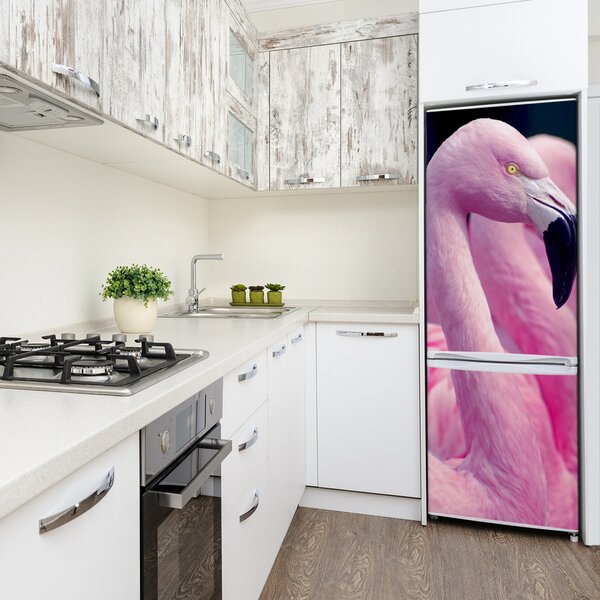 Autocolant pe frigider Flamingos