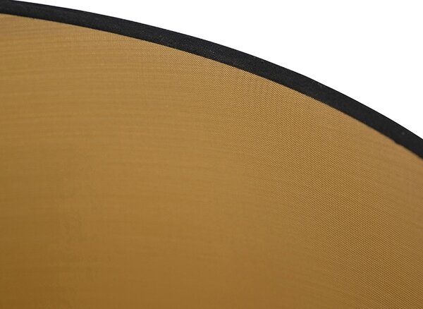 Abajur din bumbac negru 45/50/28 cu interior auriu