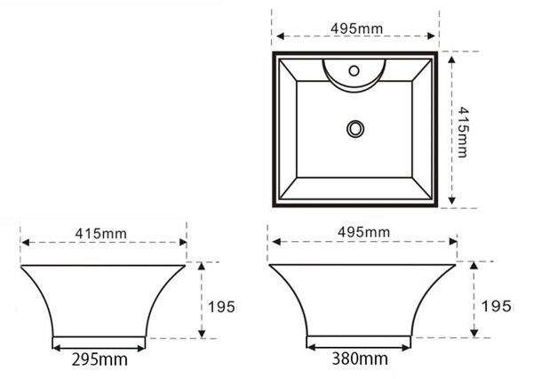 Aqualine Aqualine, Lavoar 49,5x41,5x19,5 cm, alb, 49411