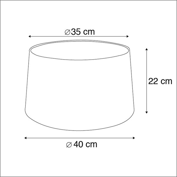 Abajur din bumbac negru cu interior auriu 40/35/22