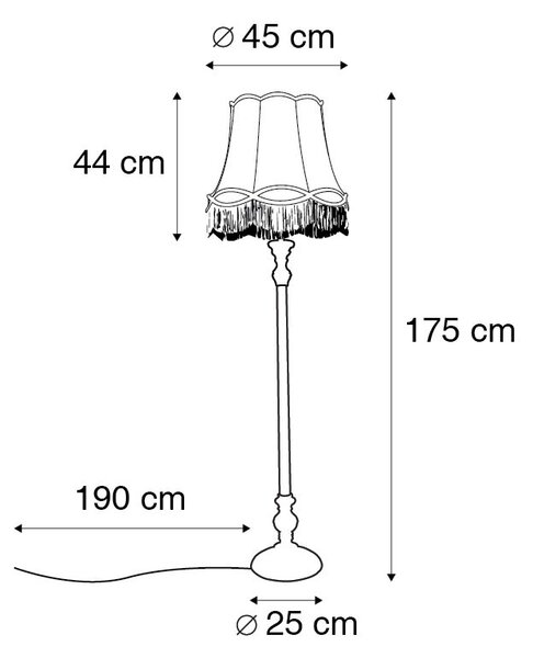 Lampă de podea gri cu abajur crem - Classico