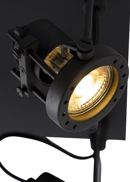 Spotlight industrial negru cu 4 lumini - Suplux